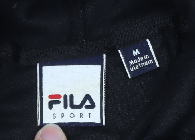 Fila Sport Women's Black Velour Full Zip Hoodie Medium