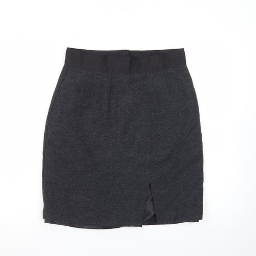 Gap Women Grey Wool Blend Pencil Skirt Size 8 Knee Length Workwear