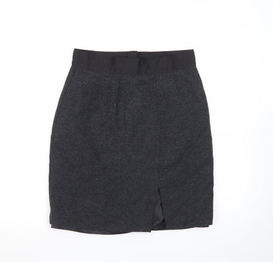 Gap Women Grey Wool Blend Pencil Skirt Size 8 Knee Length Workwear