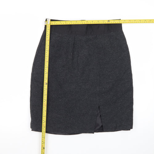 Gap Women Grey Wool Blend Pencil Skirt Size 8 Knee Length Workwear