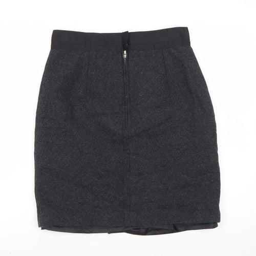 Gap Women Grey Wool Blend Pencil Skirt Size 8 Knee Length Workwear