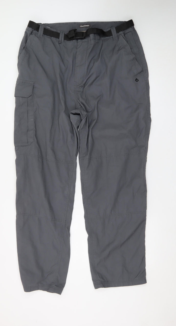 Craghoppers Men’s Grey Cargo Trousers 38in Belted Quick Dry Outdoor