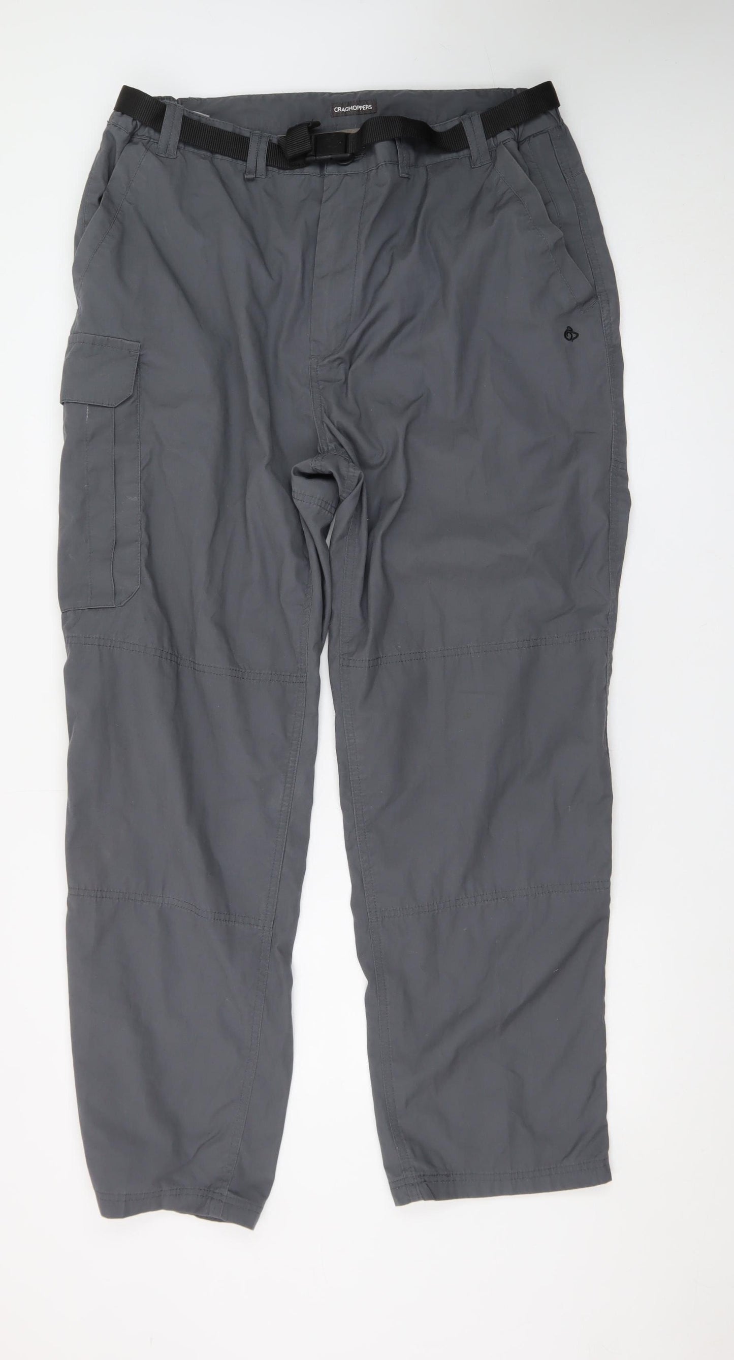 Craghoppers Men’s Grey Cargo Trousers 38in Belted Quick Dry Outdoor
