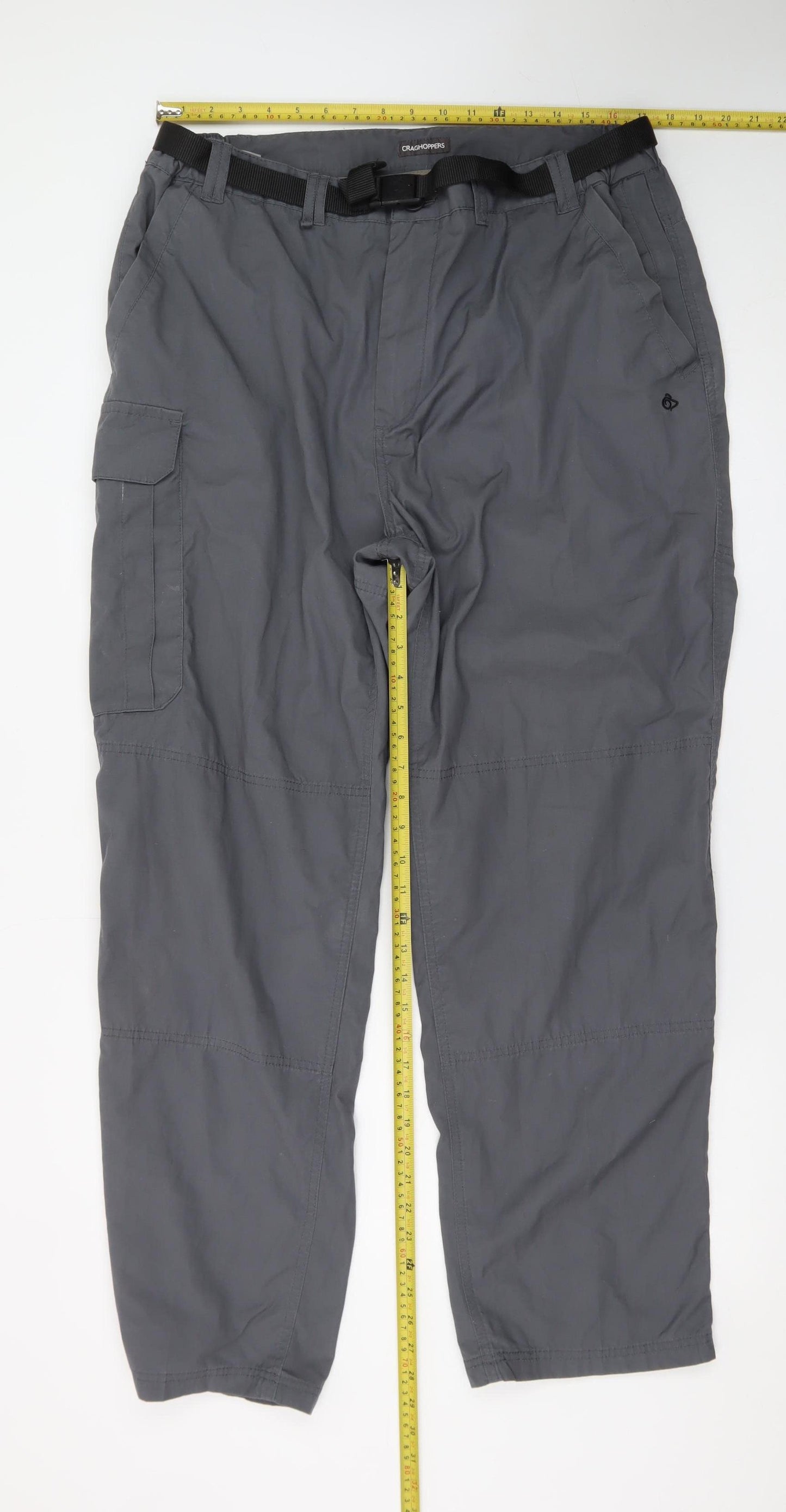 Craghoppers Men’s Grey Cargo Trousers 38in Belted Quick Dry Outdoor
