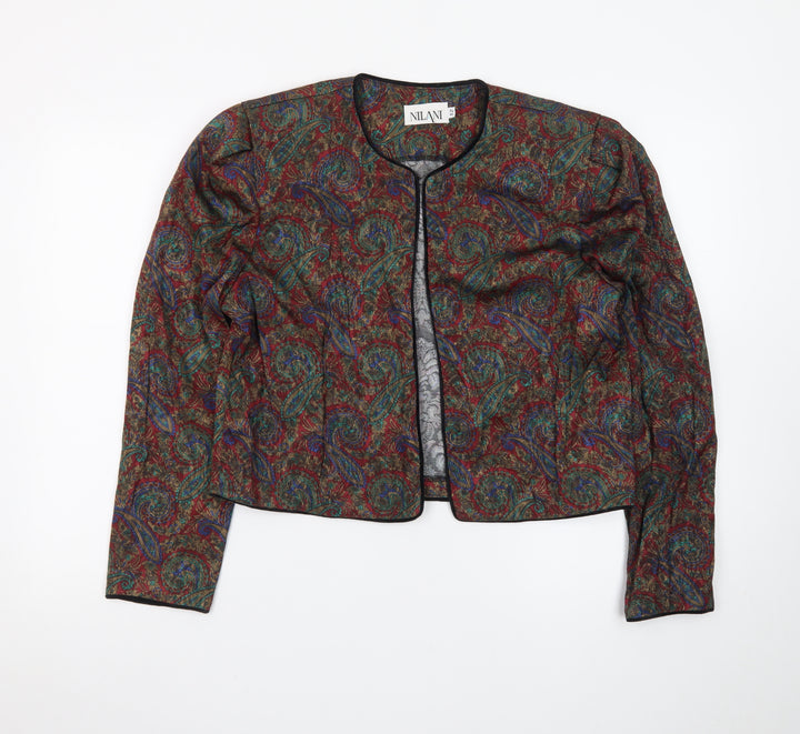 Nilani Women's Multicoloured Paisley Woven Suit Jacket Size 12