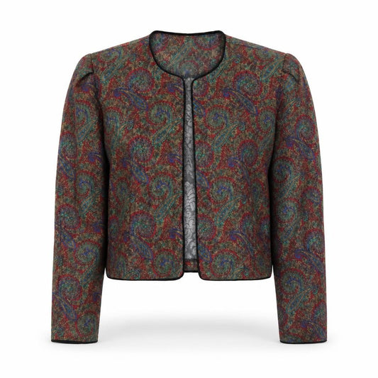 Front view of Nilani Women's Multicoloured Paisley Woven Suit Jacket, size 12