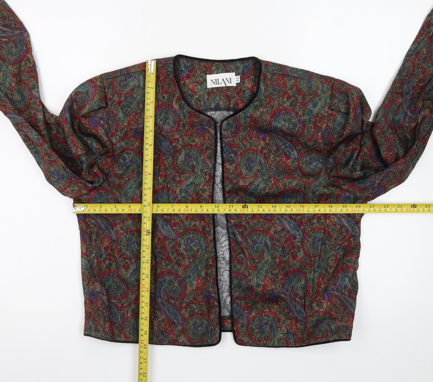 Nilani Women's Multicoloured Paisley Woven Suit Jacket Size 12