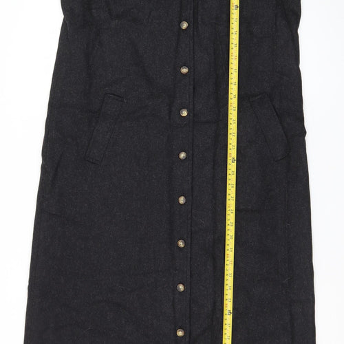 Orvis Women's Black Wool Shift Midi Dress Size 6 Sleeveless Lined