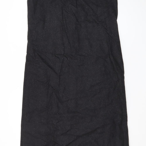 Orvis Women's Black Wool Shift Midi Dress Size 6 Sleeveless Lined