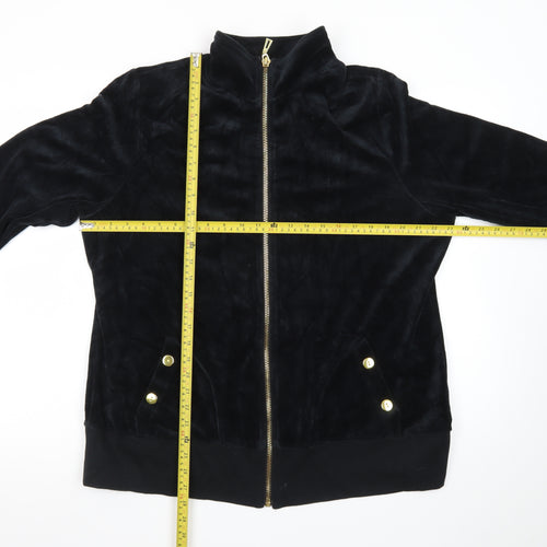 Brownstone Studio Women's Black Velour Bomber Jacket XL