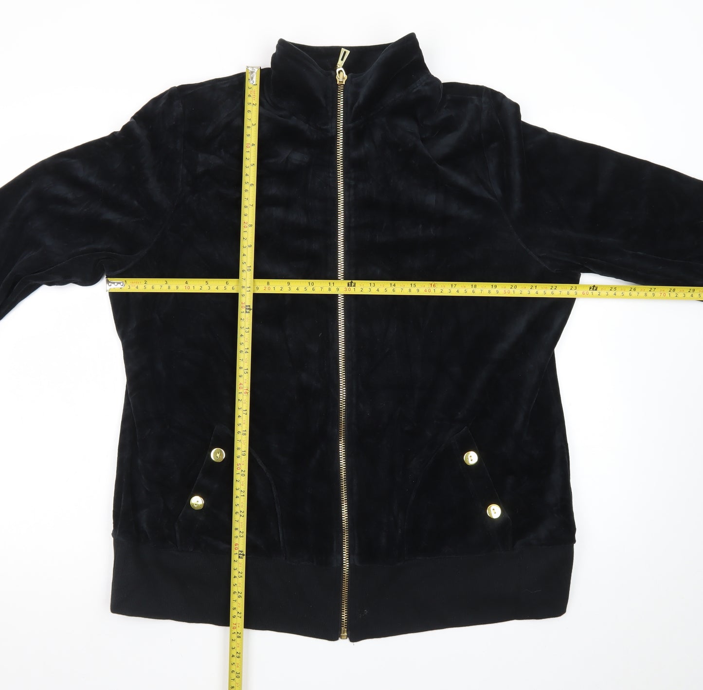 Brownstone Studio Women's Black Velour Bomber Jacket XL
