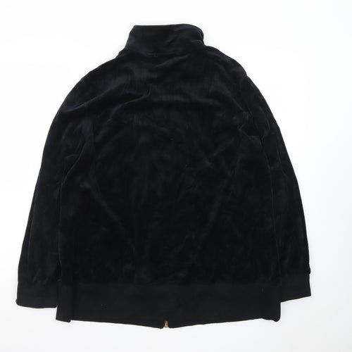 Brownstone Studio Women's Black Velour Bomber Jacket XL