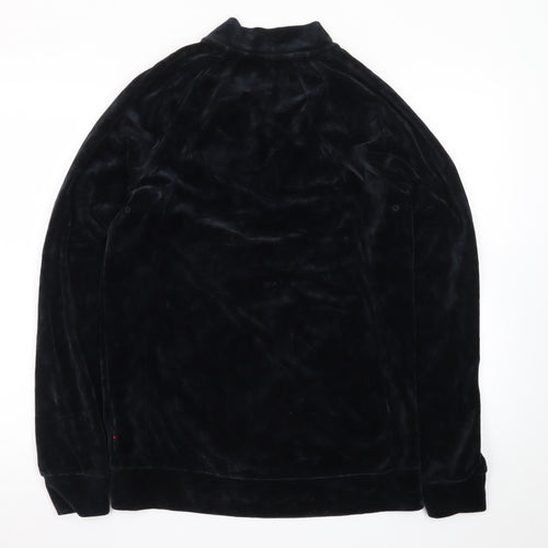 Jordan Men’s Black Velvet Bomber Jacket Size S Full Zip Logo