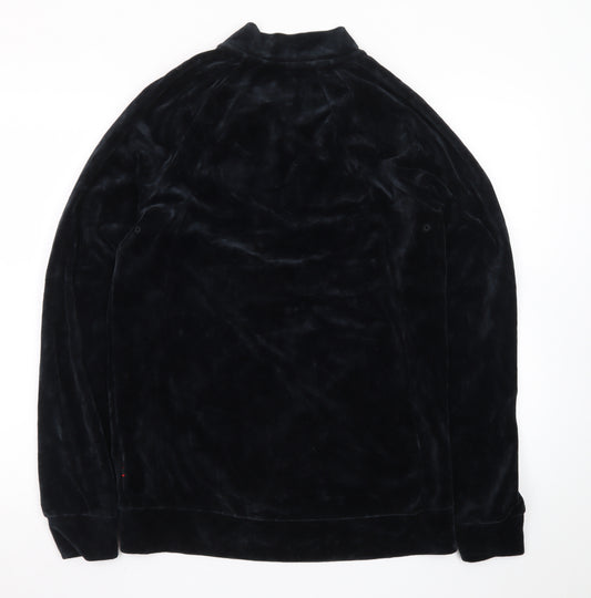 Jordan Men’s Black Velvet Bomber Jacket Size S Full Zip Logo