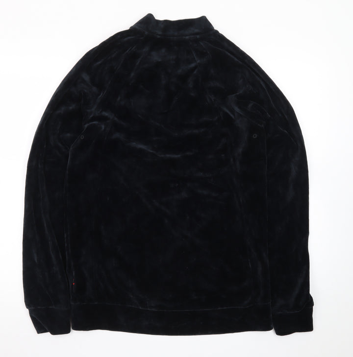 Jordan Men’s Black Velvet Bomber Jacket Size S Full Zip Logo