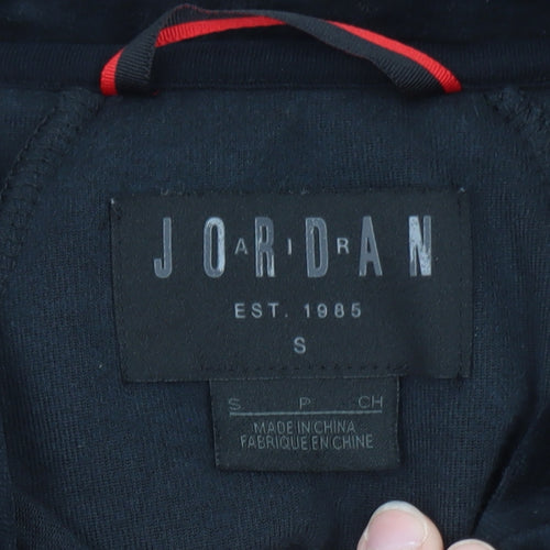 Jordan Men’s Black Velvet Bomber Jacket Size S Full Zip Logo