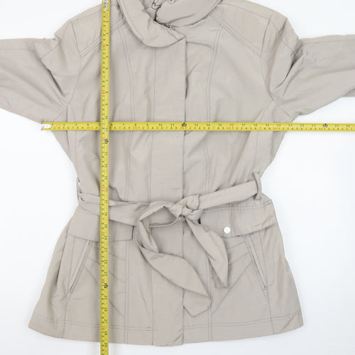 Klass Collection Womens Beige Belted Trench Jacket Size 18