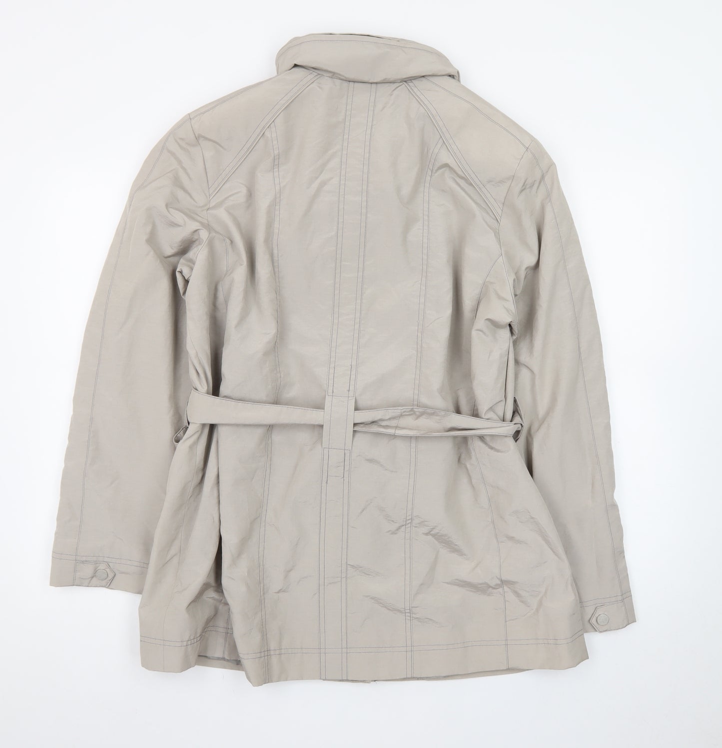 Klass Collection Womens Beige Belted Trench Jacket Size 18