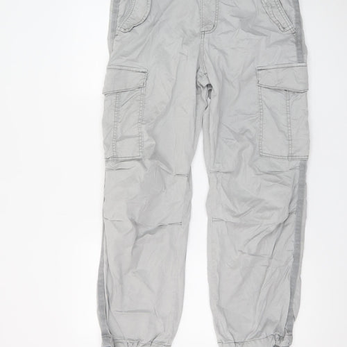 Marks and Spencer Women's Grey Cargo Trousers Size 12 Regular Lightweight Stretch