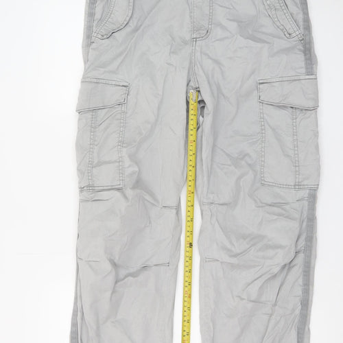 Marks and Spencer Women's Grey Cargo Trousers Size 12 Regular Lightweight Stretch