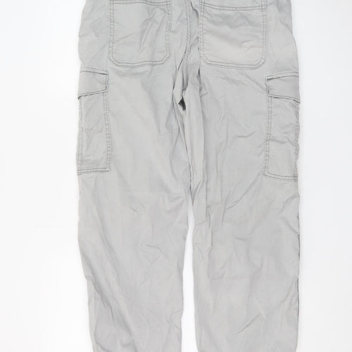 Marks and Spencer Women's Grey Cargo Trousers Size 12 Regular Lightweight Stretch