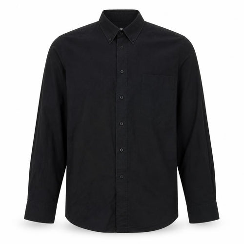Zantos Men’s Black Oxford Weave Long Sleeve Button-Down Shirt Size 17