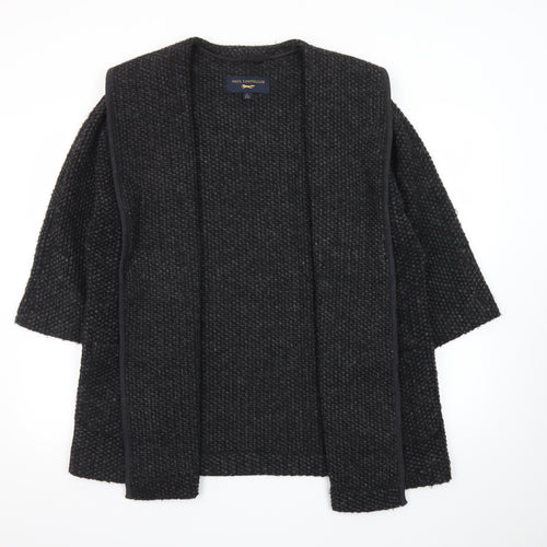 Paul Costelloe Women’s Black Wool Blend Chunky Knit Open Cardigan UK 12