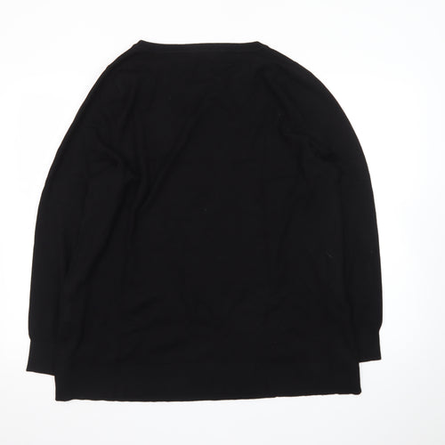 Evans Womens Black Size 18 Rhinestone Star Pullover Jumper