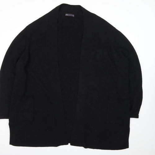 Marks and Spencer Women Black Longline Knit Cardigan Size 24