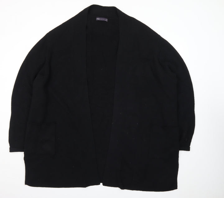 Marks and Spencer Women Black Longline Knit Cardigan Size 24