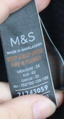 Marks and Spencer Women Black Longline Knit Cardigan Size 24