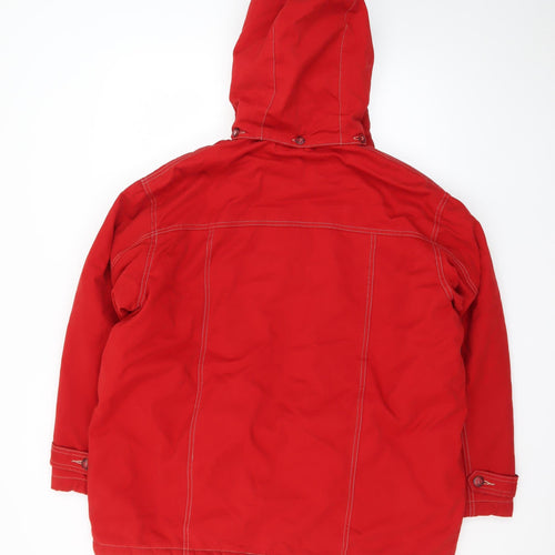 Richards Men's Red Cotton Parka Jacket L Hooded Winter Coat