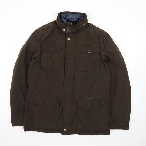 Massimo Dutti Men's Brown Mid-Length Parka Jacket Size M