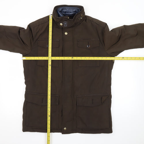 Massimo Dutti Men's Brown Mid-Length Parka Jacket Size M