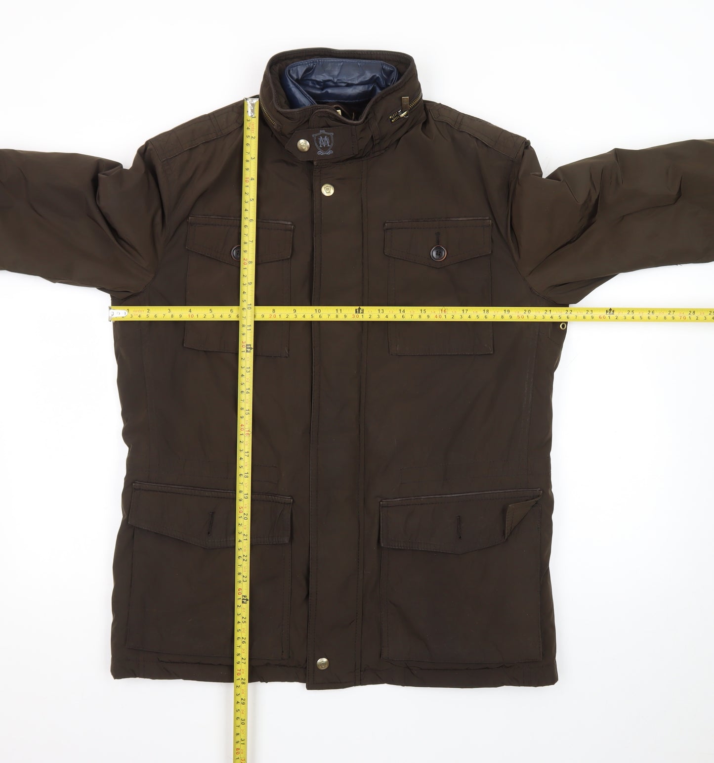 Massimo Dutti Men's Brown Mid-Length Parka Jacket Size M