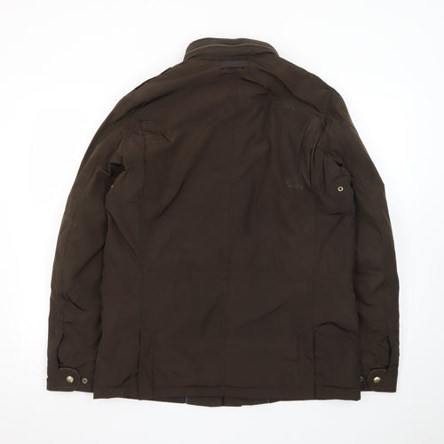 Massimo Dutti Men's Brown Mid-Length Parka Jacket Size M