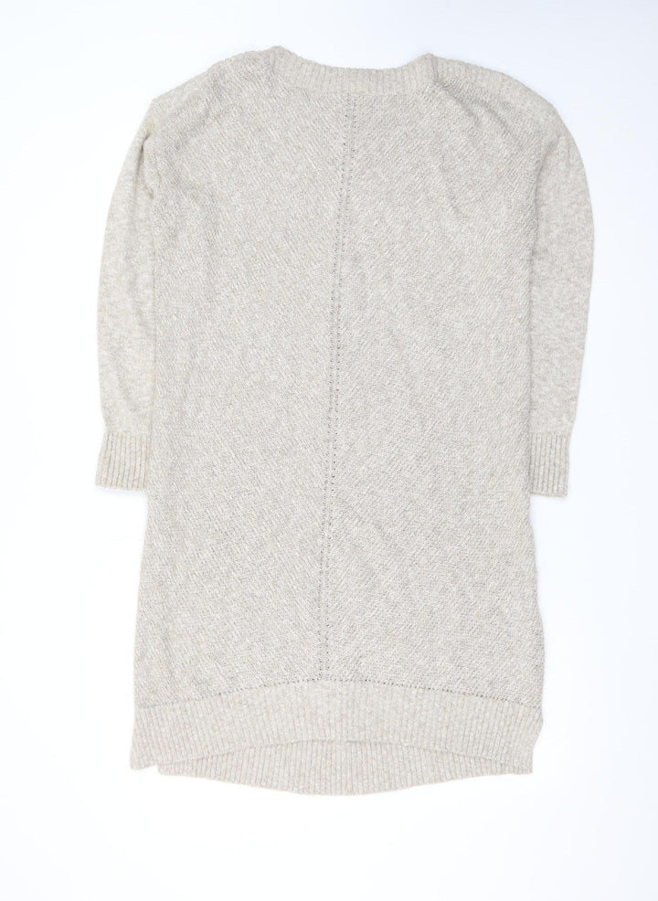 Fat Face Women's Beige Cotton Blend Jumper Dress Size 14