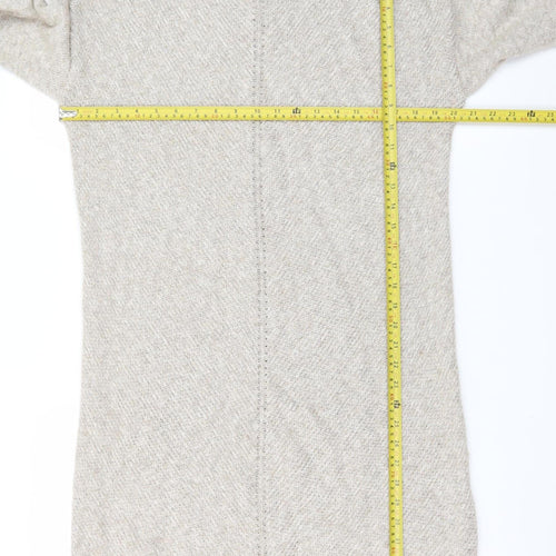 Fat Face Women's Beige Cotton Blend Jumper Dress Size 14