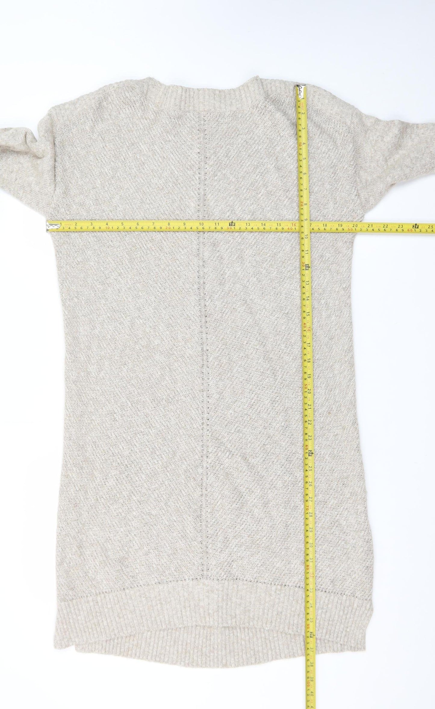 Fat Face Women's Beige Cotton Blend Jumper Dress Size 14