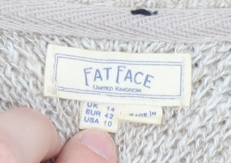 Fat Face Women's Beige Cotton Blend Jumper Dress Size 14