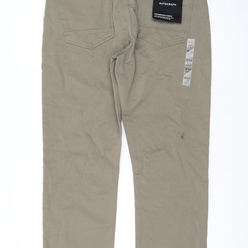Marks and Spencer Women's Brown Straight Stretch Jeans Size 34 Short