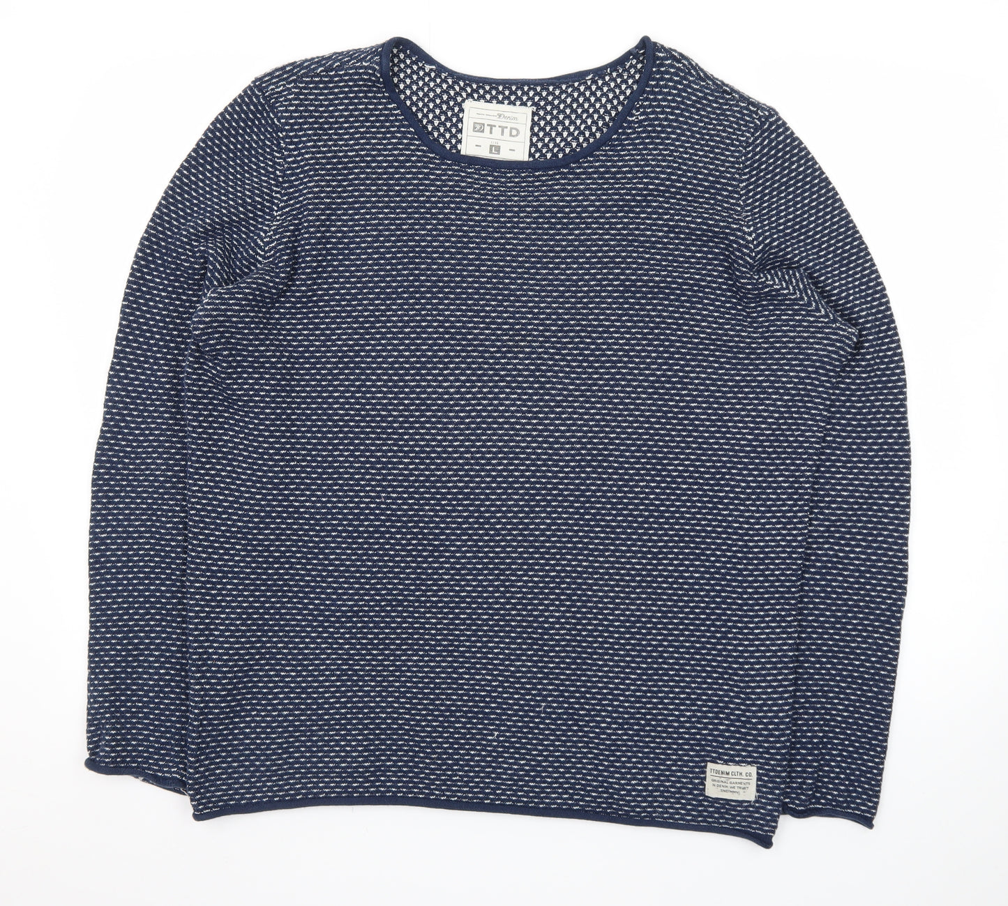Tom Tailor Women’s Blue Cotton Knit Jumper L Long Sleeve