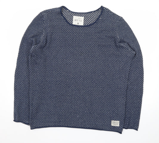 Tom Tailor Women’s Blue Cotton Knit Jumper L Long Sleeve