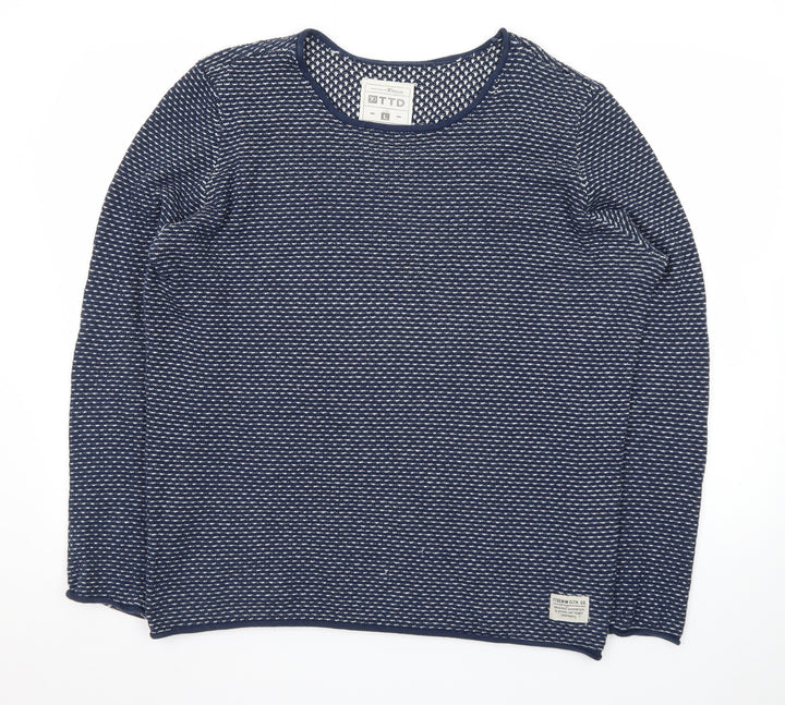 Tom Tailor Women’s Blue Cotton Knit Jumper L Long Sleeve