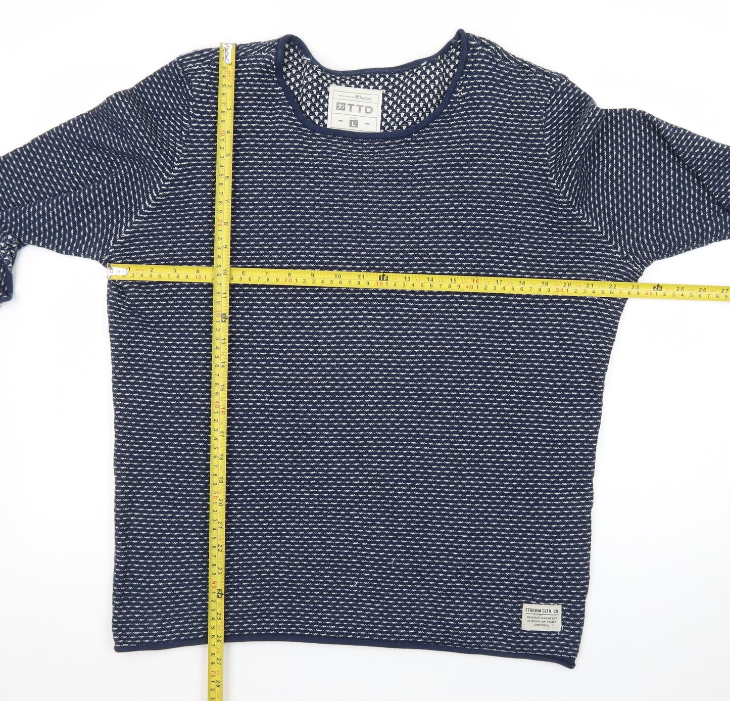 Tom Tailor Women’s Blue Cotton Knit Jumper L Long Sleeve