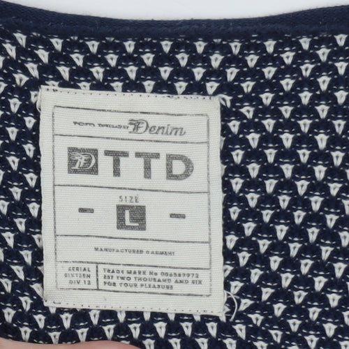 Tom Tailor Women’s Blue Cotton Knit Jumper L Long Sleeve
