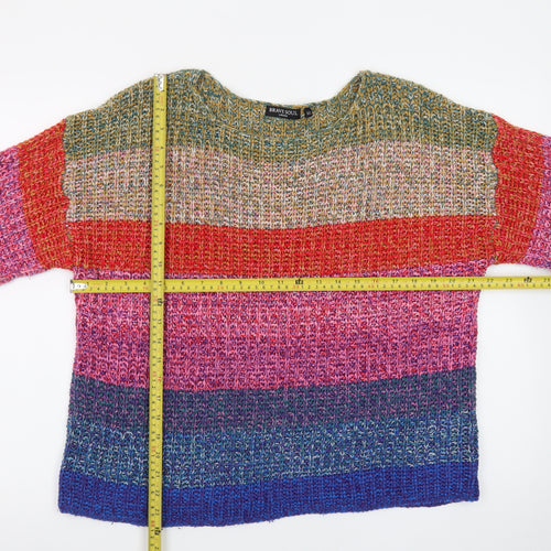 Brave Soul Women's Multicoloured Chunky Knit Pullover Jumper M