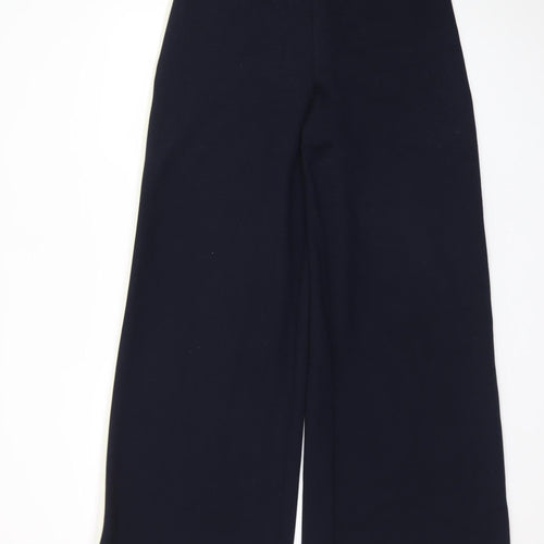 Marks and Spencer Women's Black Wide-Leg Stretch Trousers Size 12