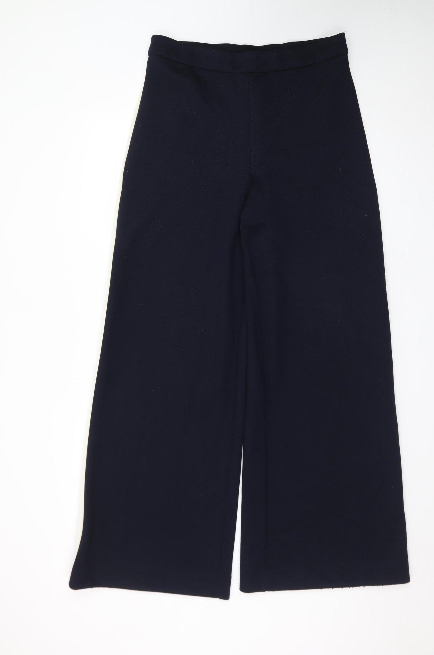 Marks and Spencer Women's Black Wide-Leg Stretch Trousers Size 12