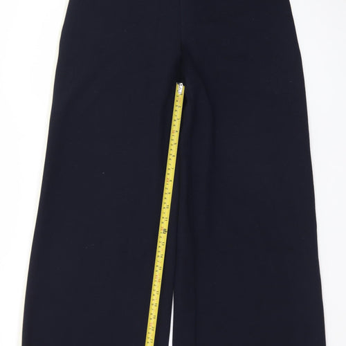 Marks and Spencer Women's Black Wide-Leg Stretch Trousers Size 12